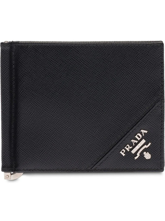 Prada logo plaque wallet