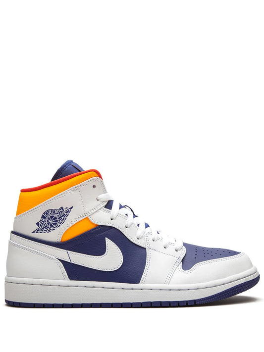 Tenis Air Jordan 1 Mid Royal Blue/Laser Orange