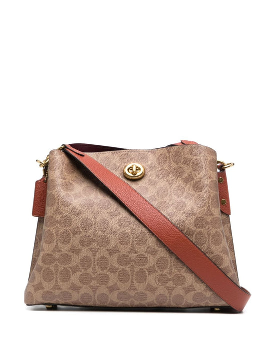 Coach bolsa de hombro con monograma