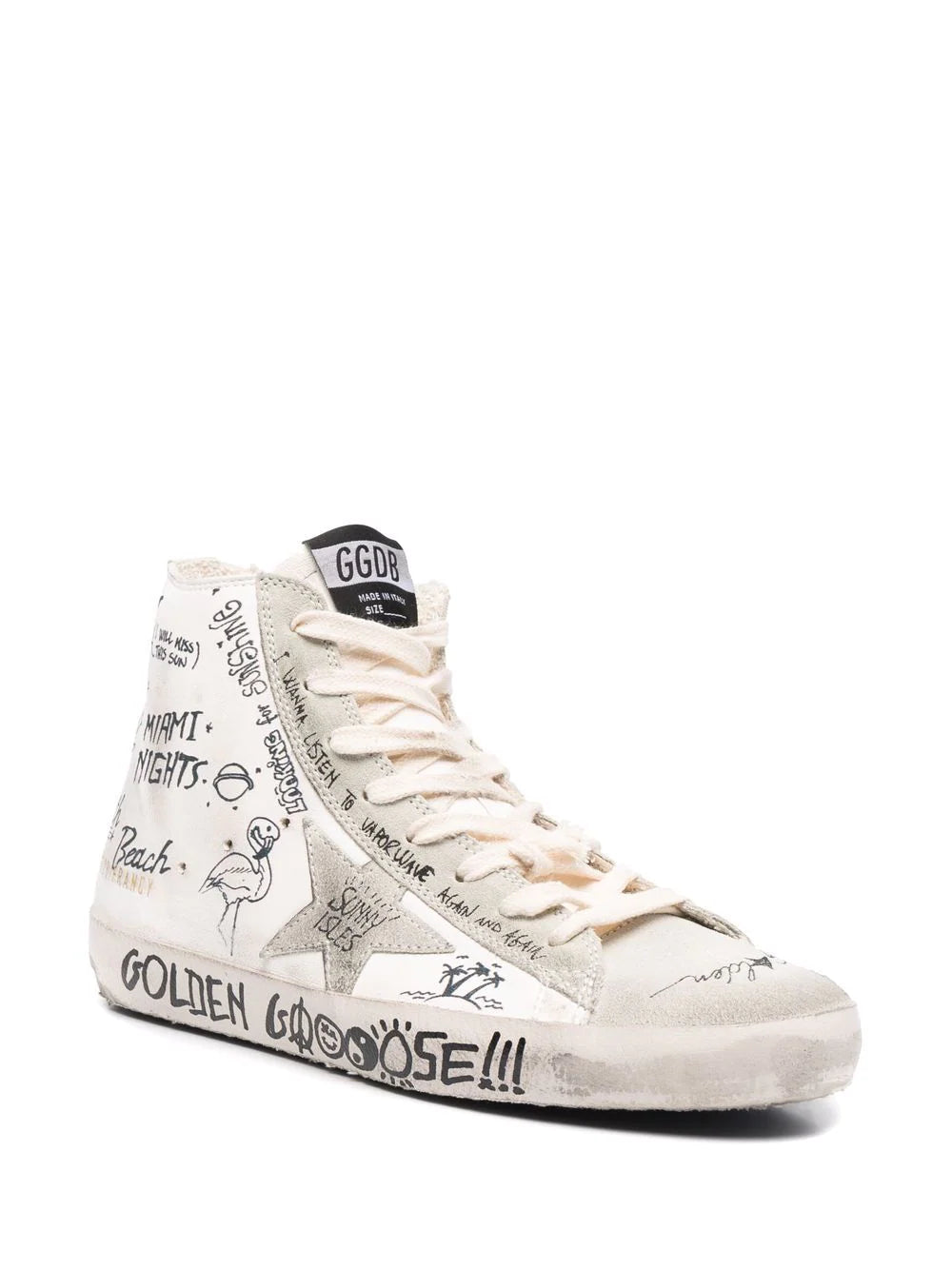 Tenis Golden Goose altos con motivo de grafiti