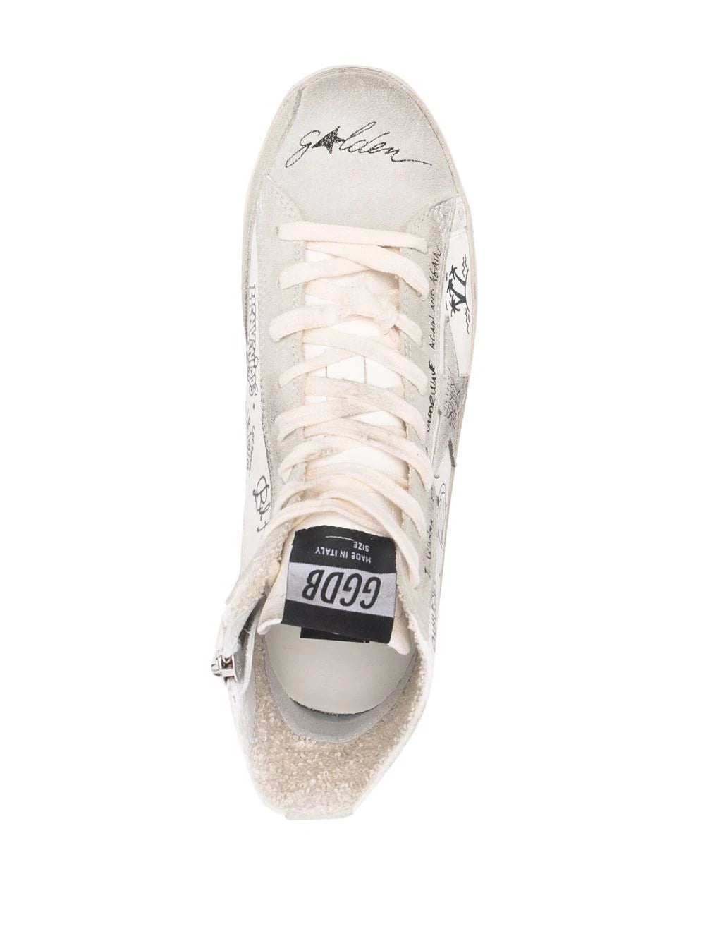 Tenis Golden Goose altos con motivo de grafiti