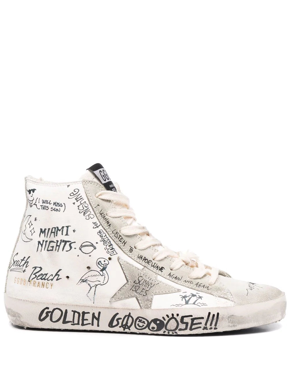 Tenis Golden Goose altos con motivo de grafiti