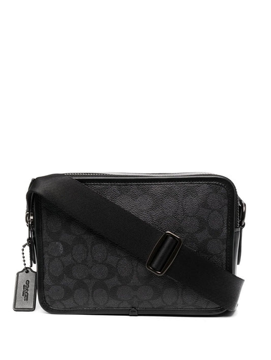 Coach bolsa de hombro con monograma estampado