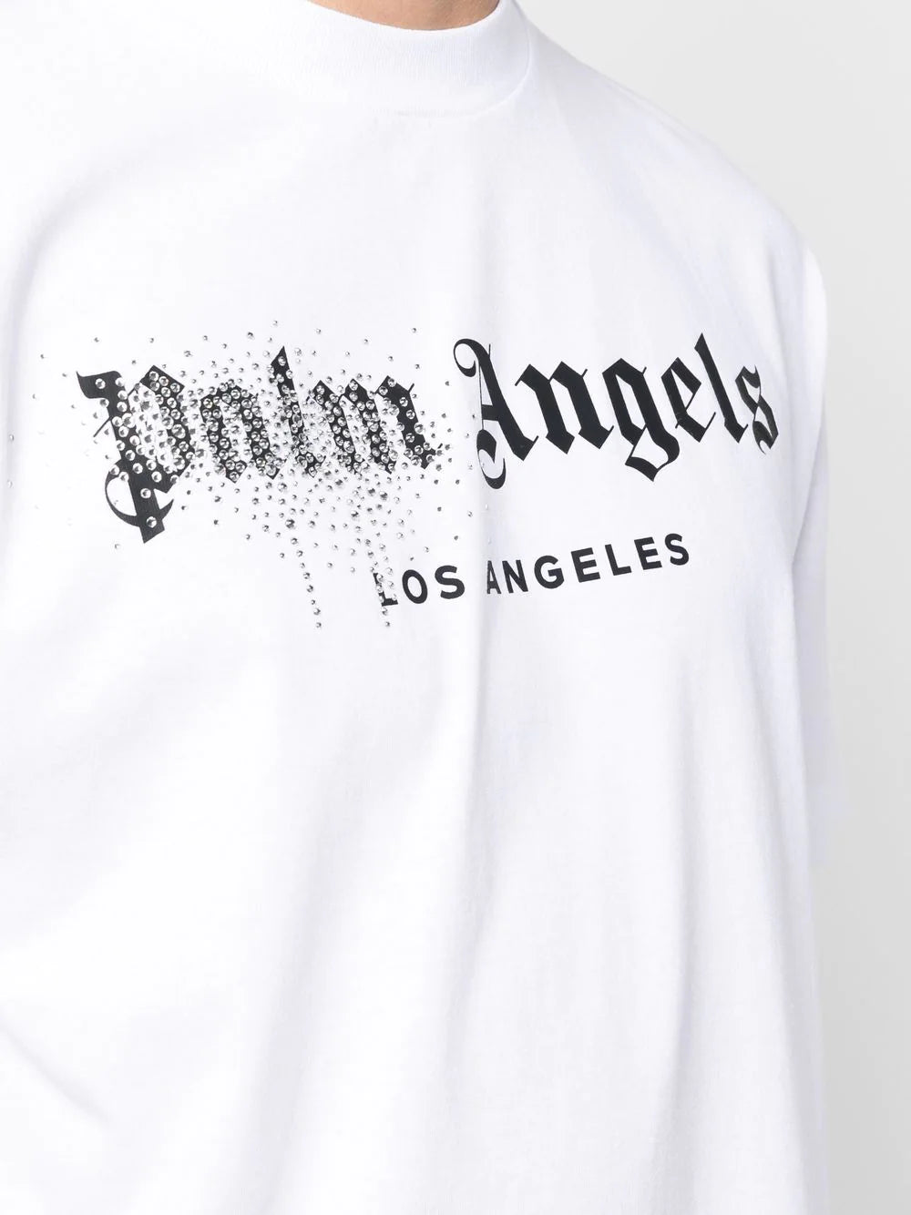 Playera Palm Angels con logo estampado y detalles de strass