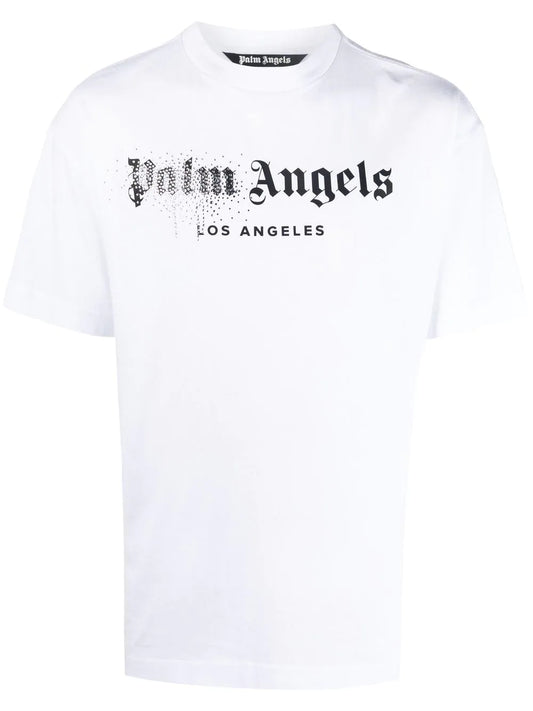 Playera Palm Angels con logo estampado y detalles de strass