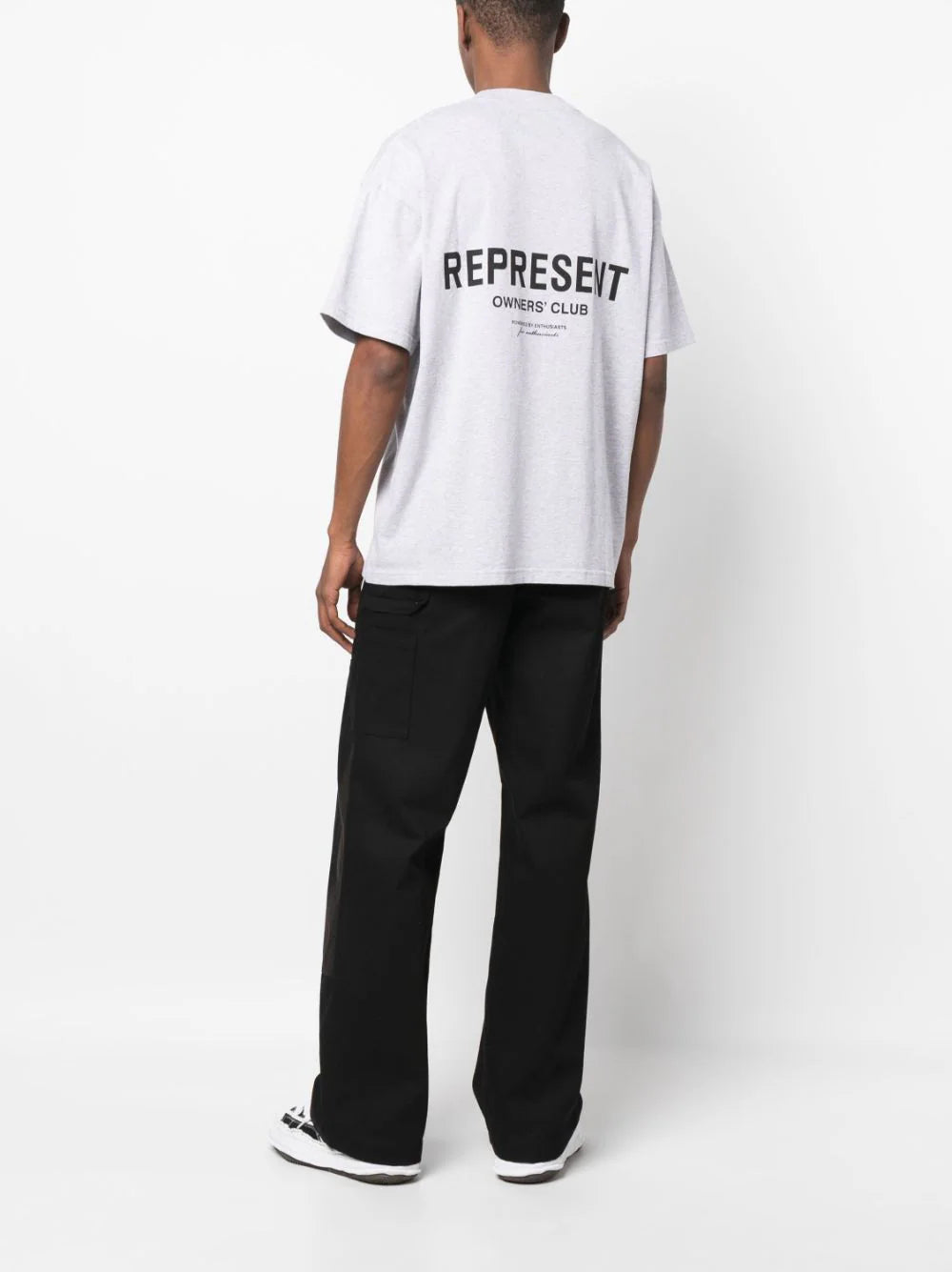 Playera Represent con efecto melange y logo estampado