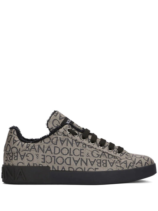 Dolce & Gabbana tenis con agujetas y logo estampado