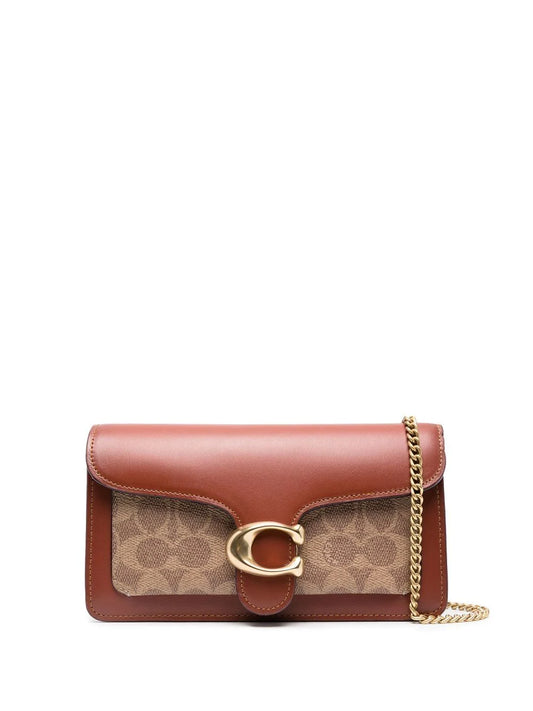 Coach bolsa crossbody con placa del logo