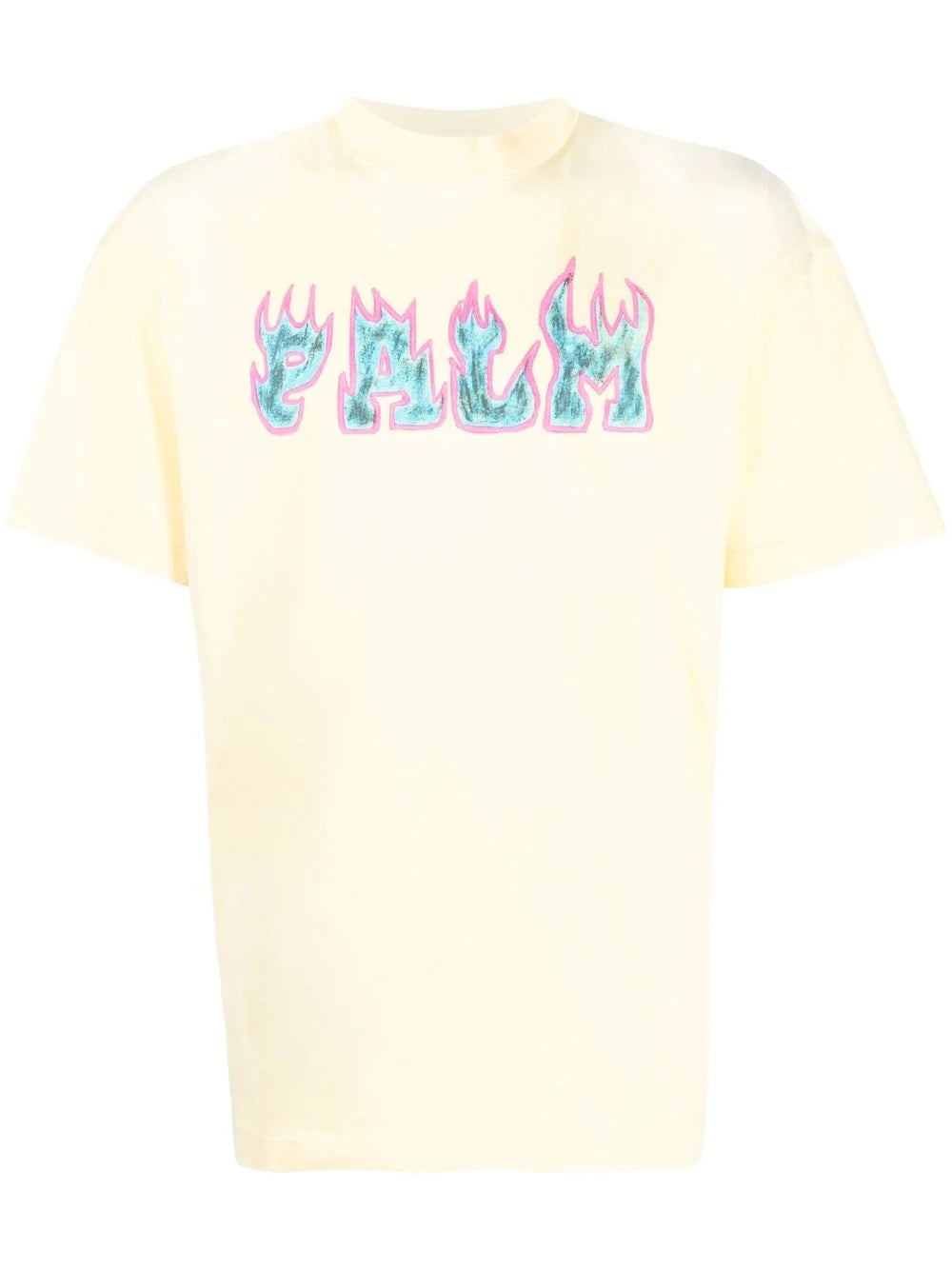 Playera Palm Angels con logo estampado y motivo de llamas