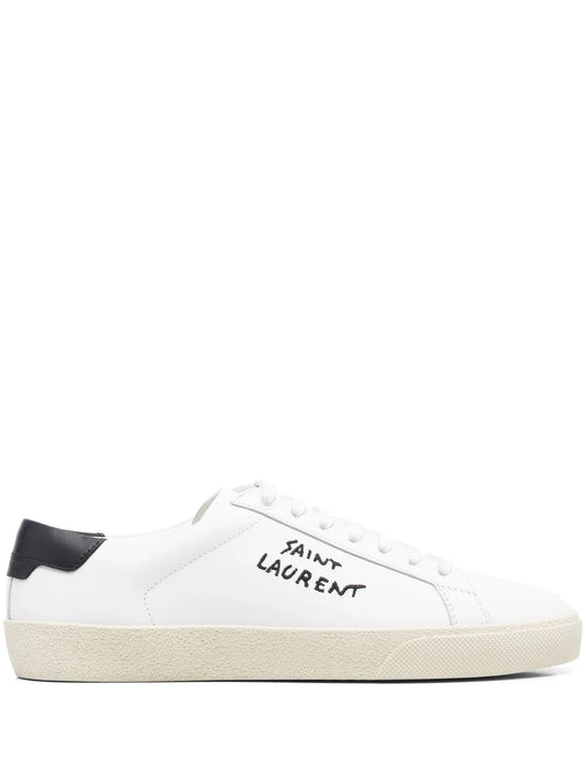 Saint Laurent tenis con logo bordado Mujer