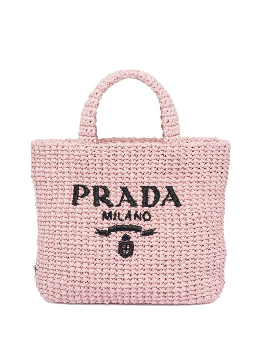 Prada tote de rafia pequeña