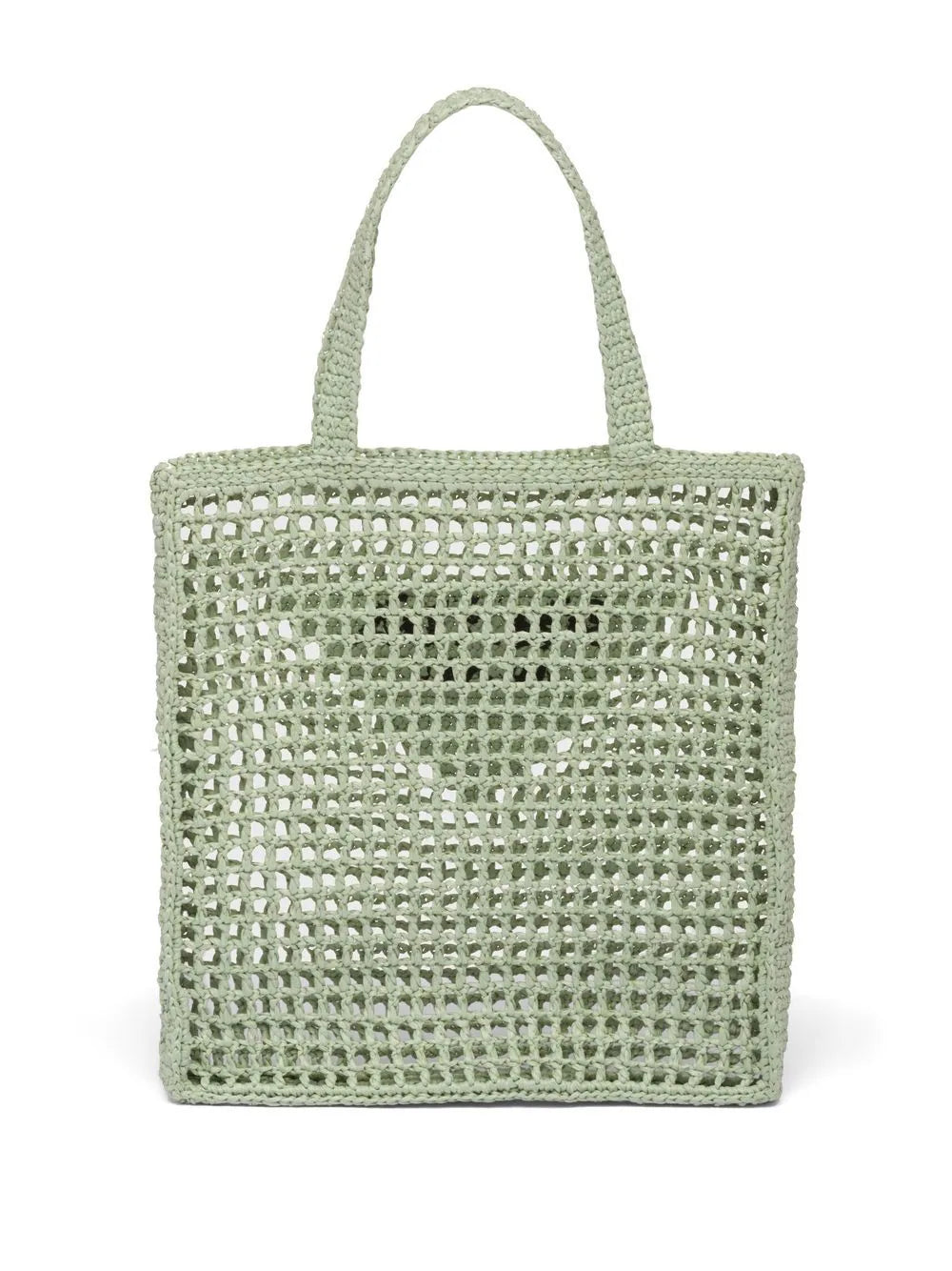 Prada tote de crochet con logo triangular