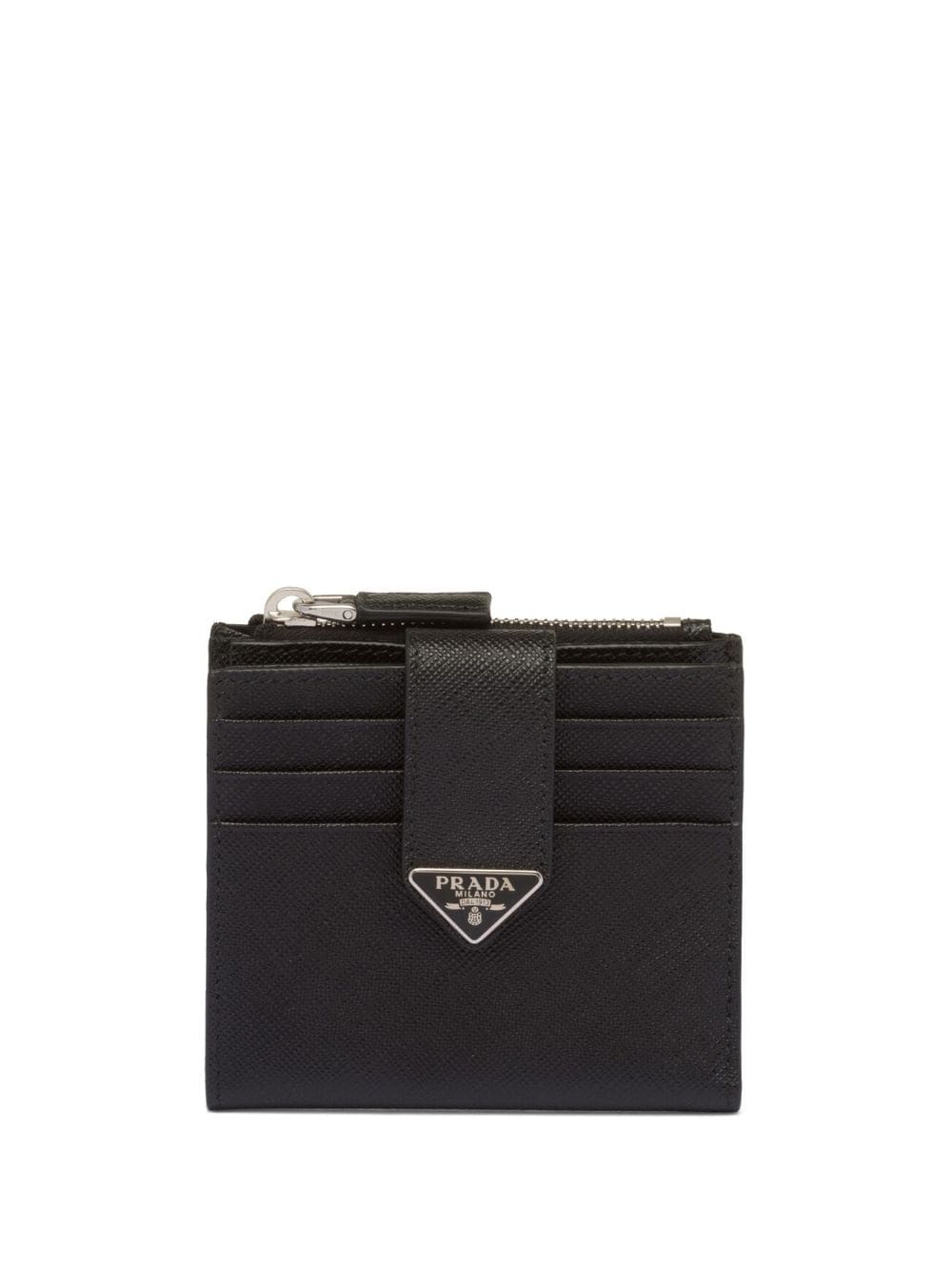 Prada cartera con placa del logo