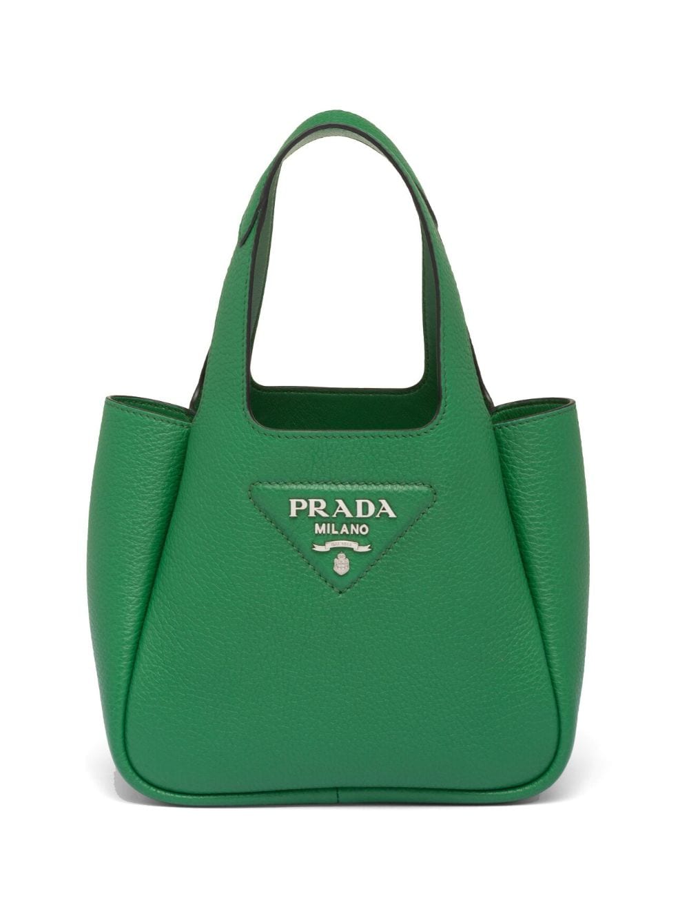 Prada tote con placa del logo