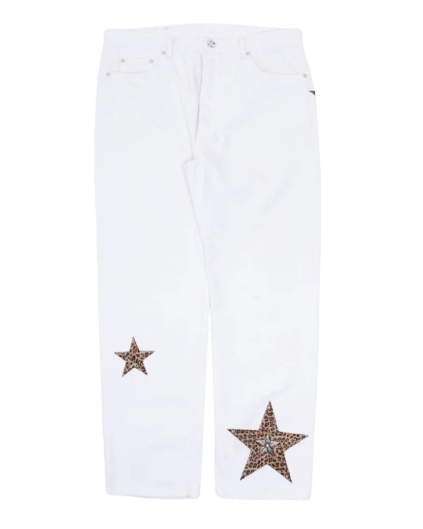 Chrome Hearts Silver Embellished Levi's Star Patch Jeans