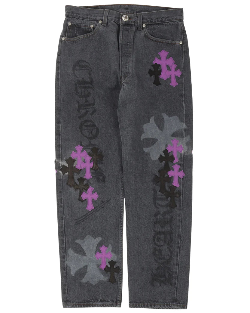 Chrome Hearts Online Exclusive Cross Patch Stencil Jeans