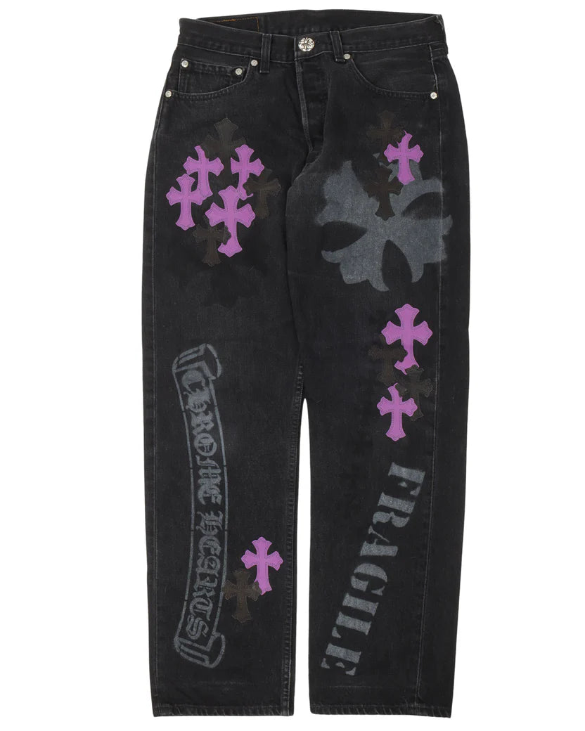 Chrome Hearts Online Exclusive Cross Patch Stencil Jeans