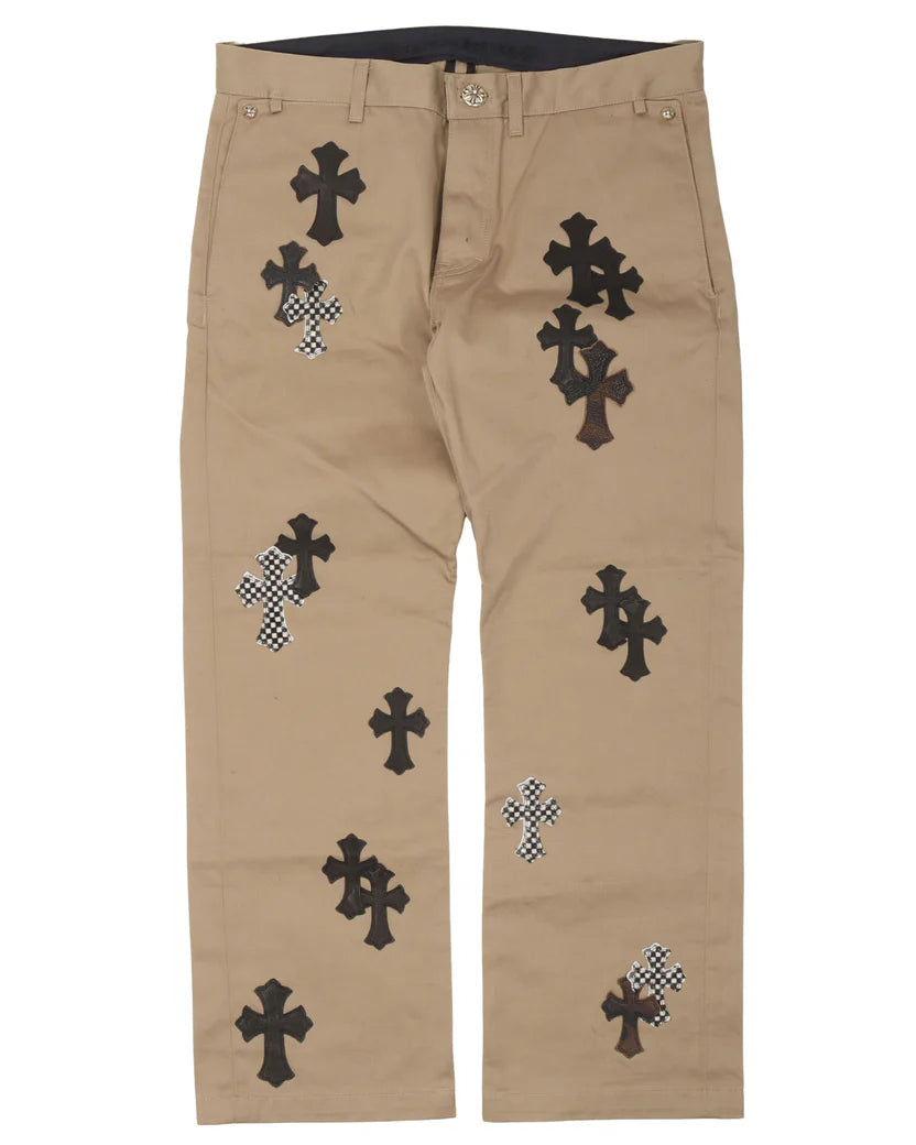 Chrome Hearts Leather Cross Chino Pants