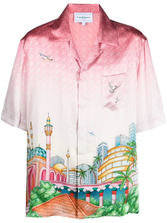 Casablanca camisa de seda Morning City View