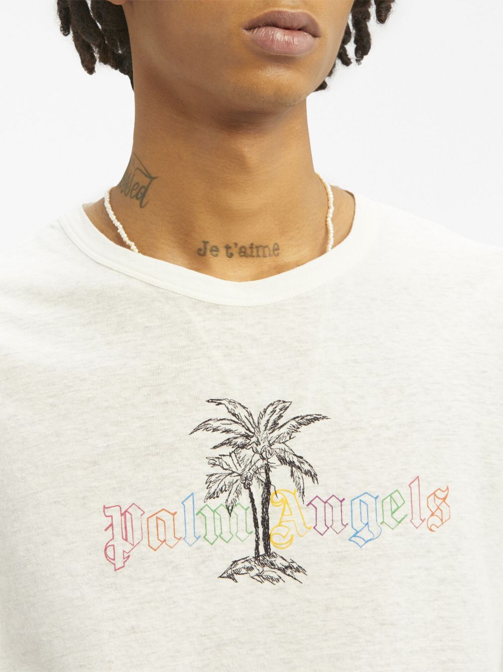 Playera Palm Angels con logo estampado y cuello redondo