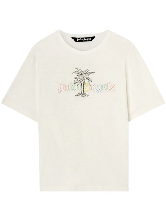 Playera Palm Angels con logo estampado y cuello redondo