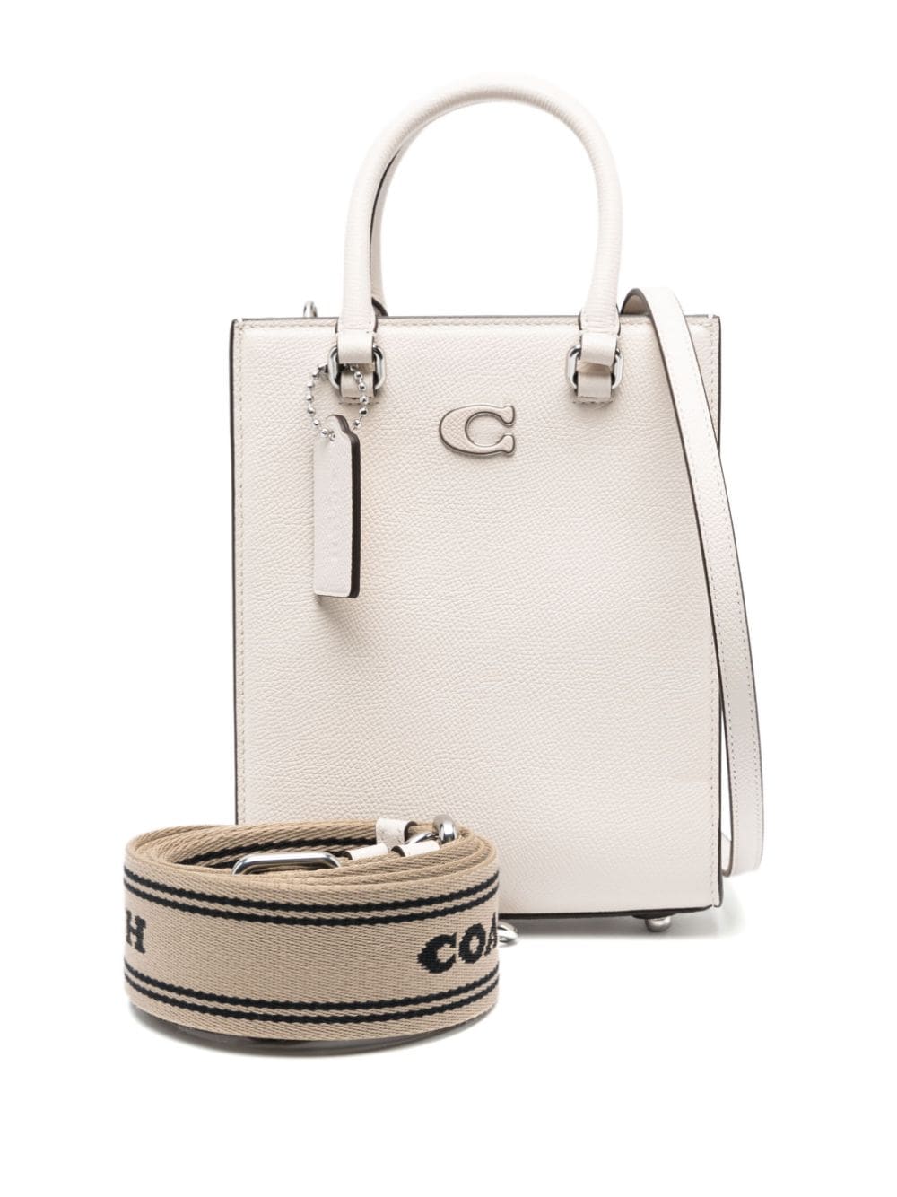 Coach tote con placa del logo