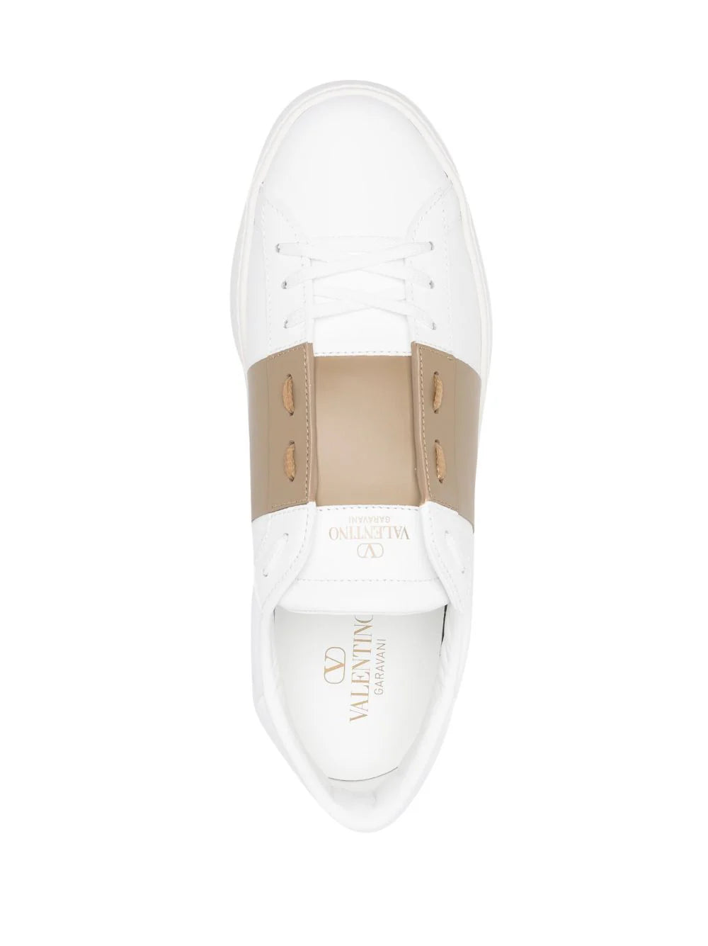 Tenis Valentino Open contrasting-band leather