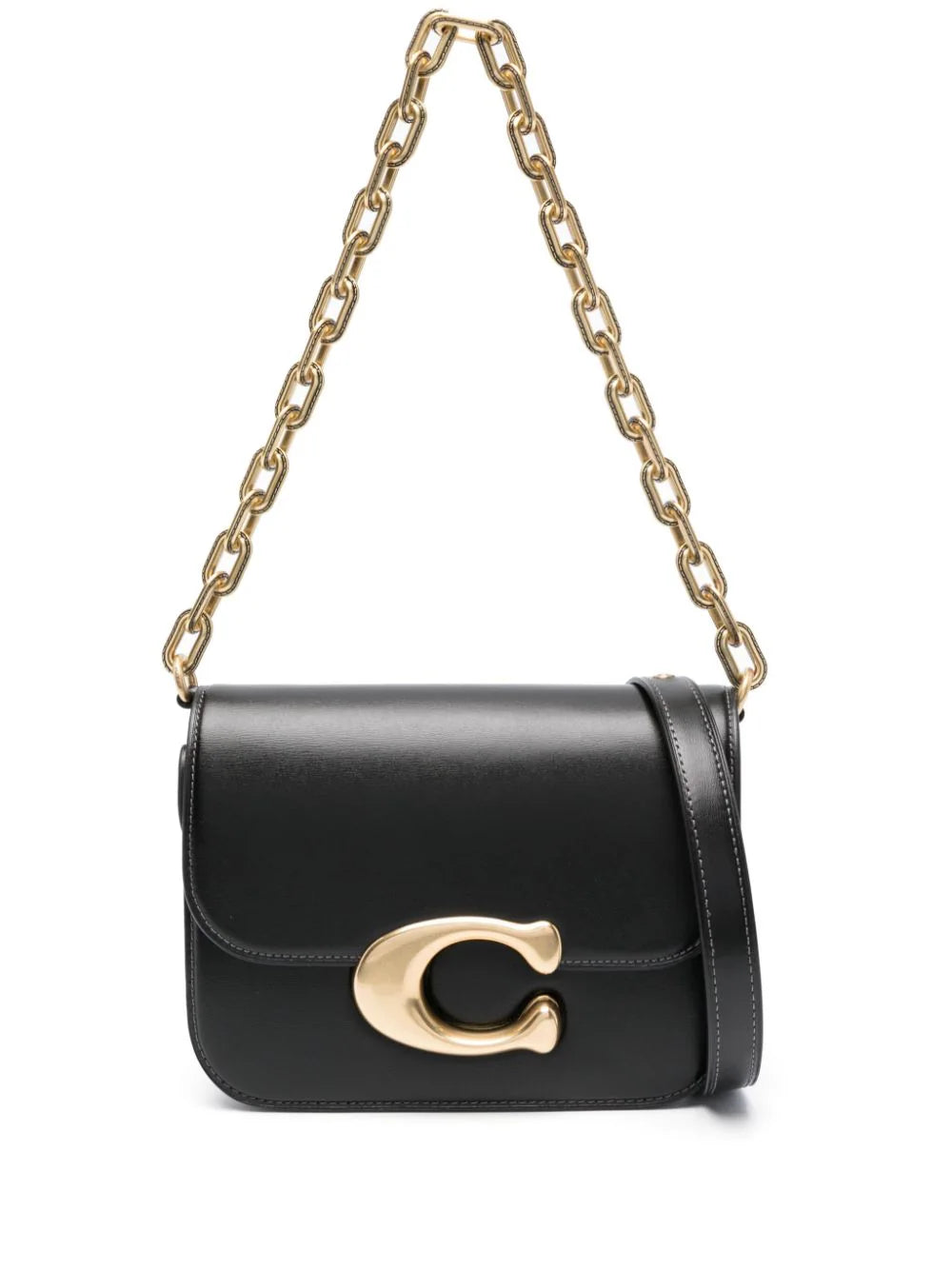 Coach bolsa de hombro Idol con placa del logo