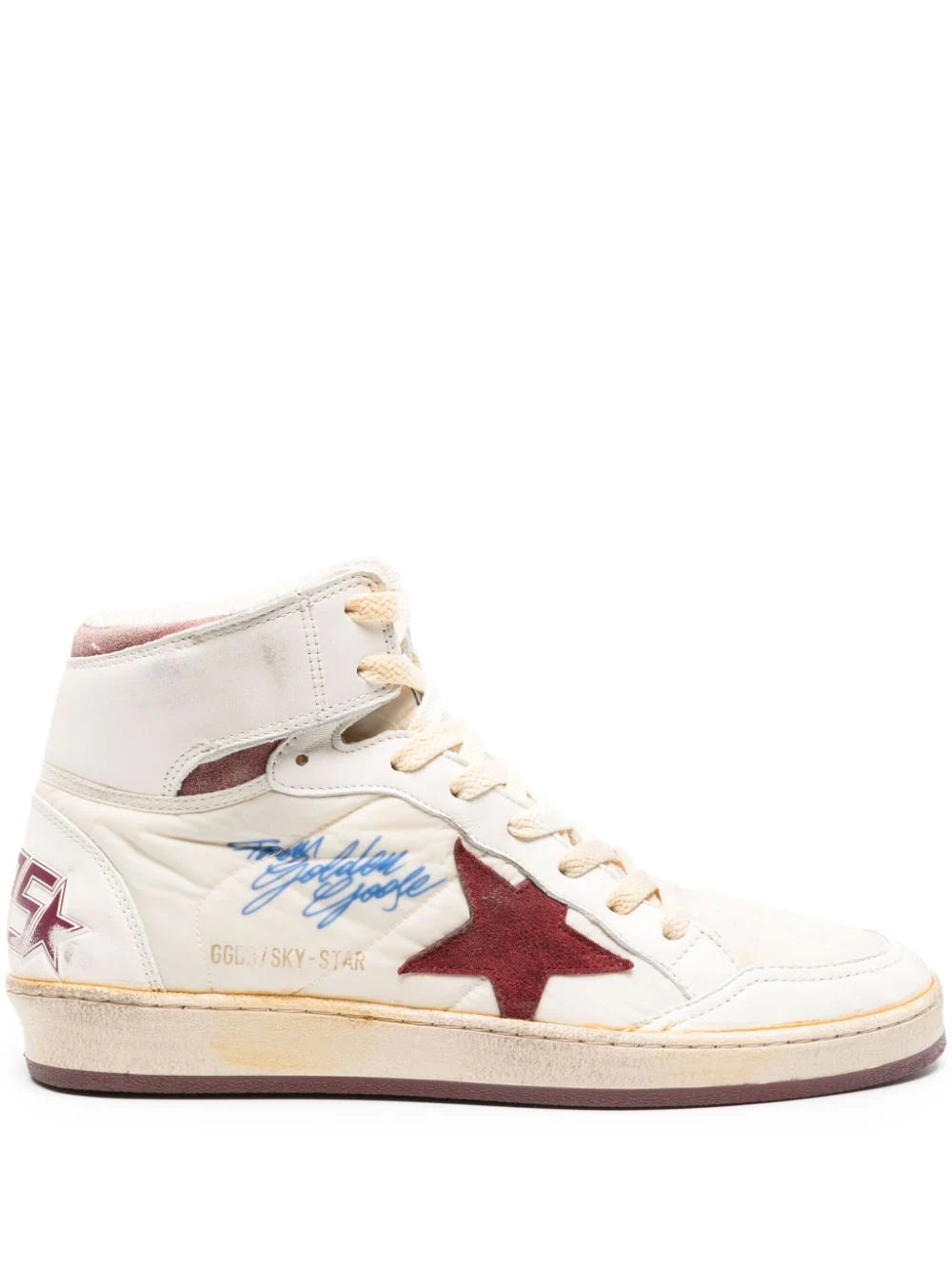 Tenis Golden Goose Sky Star con detalles del logo