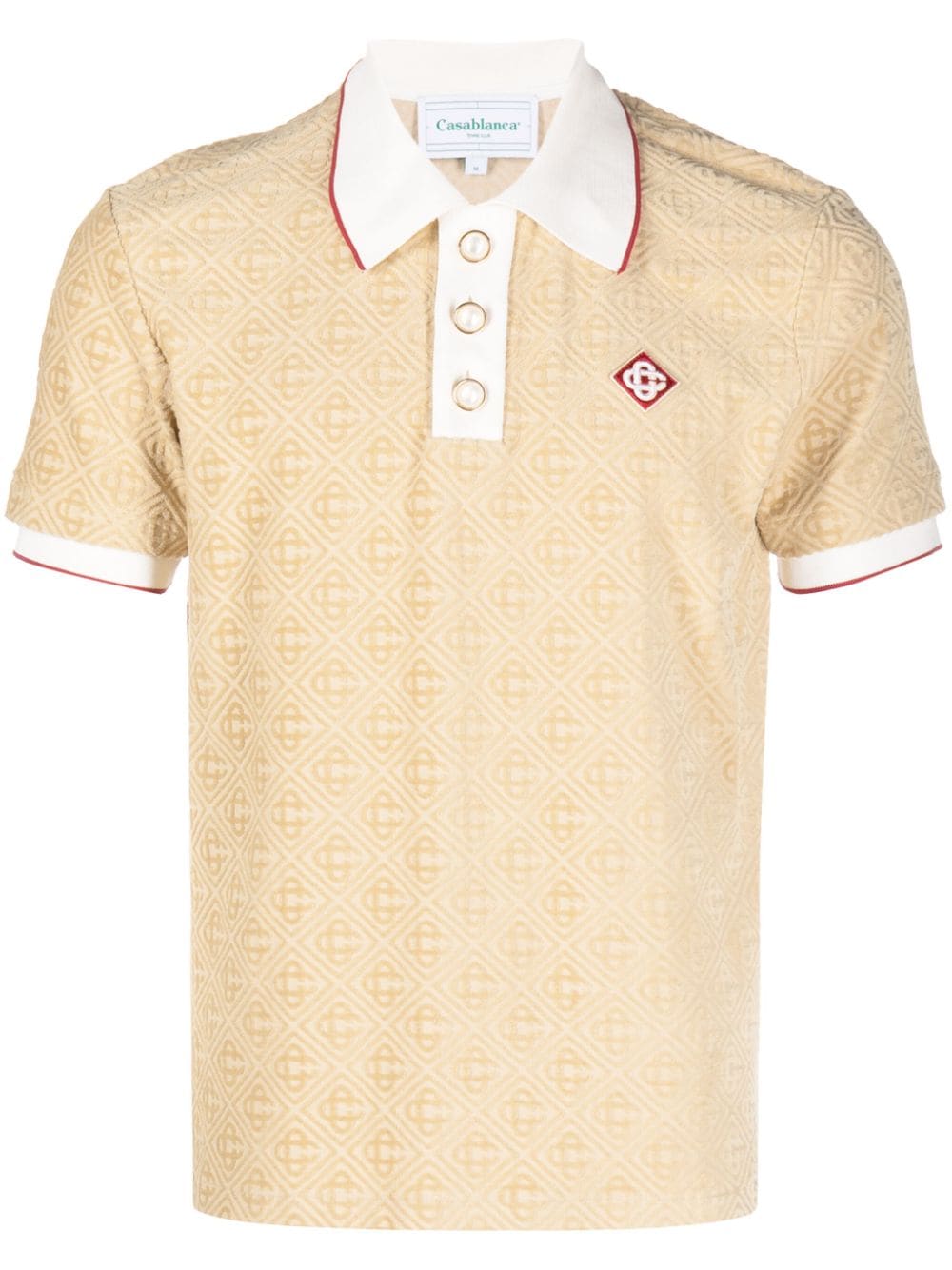 Casablanca playera tipo polo con monograma en jacquard