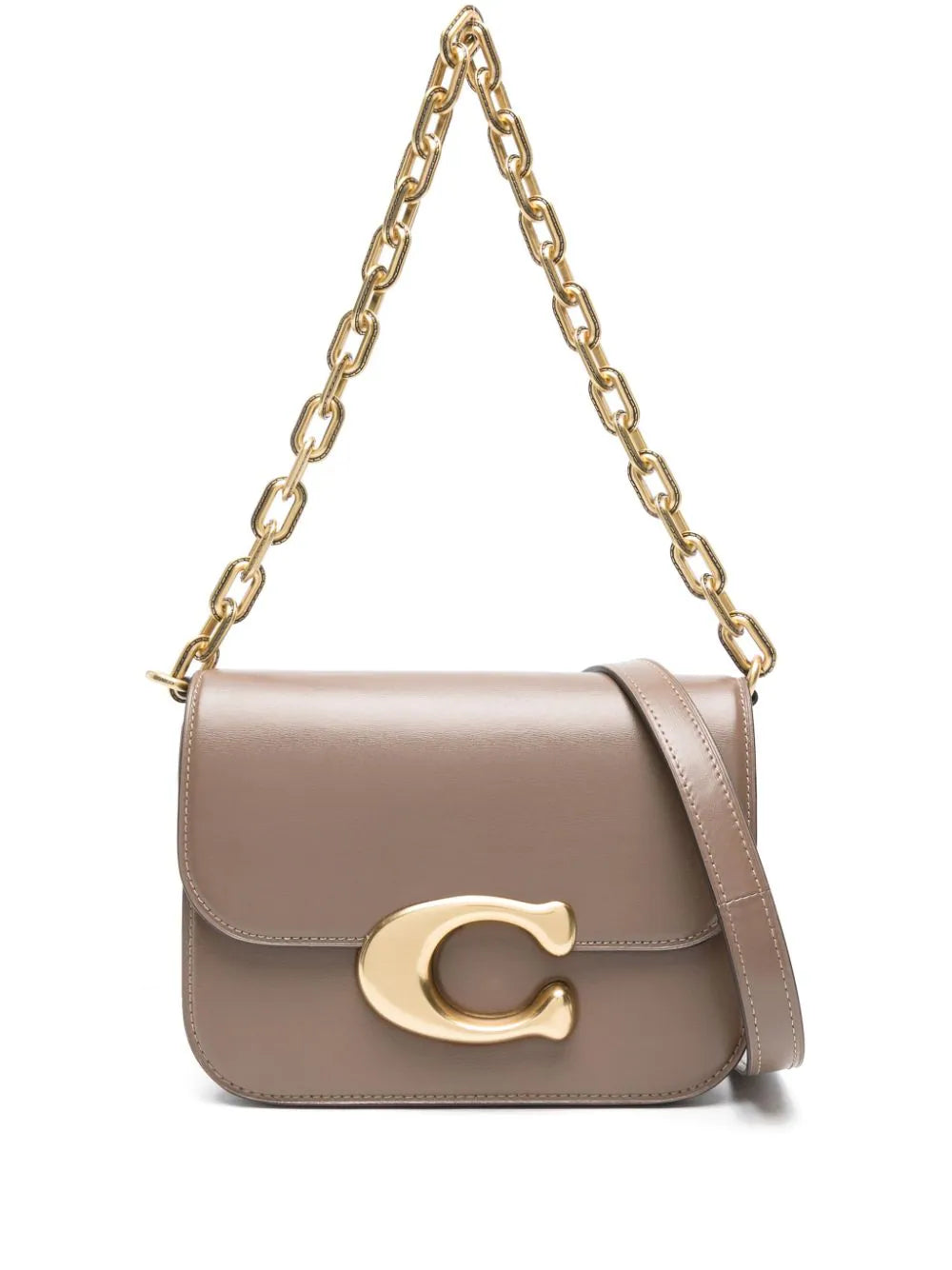 Coach bolsa de hombro Idol con placa del logo