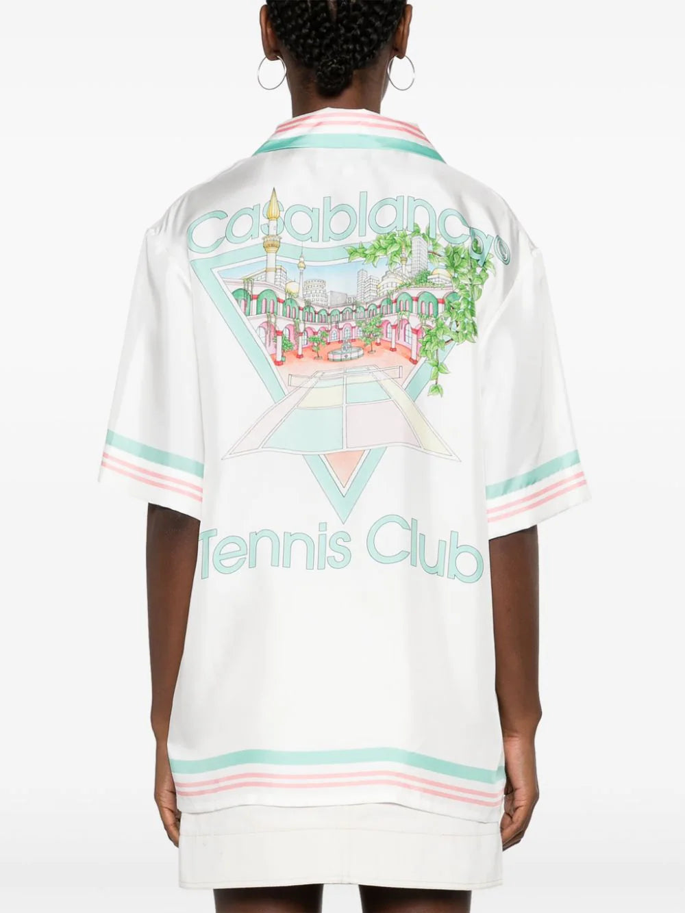 Casablanca camisa de seda Paix Et Amour Tennis Club