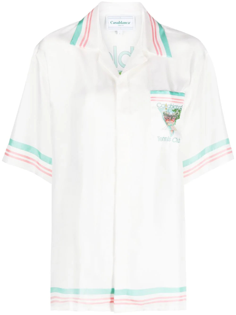 Casablanca camisa de seda Paix Et Amour Tennis Club