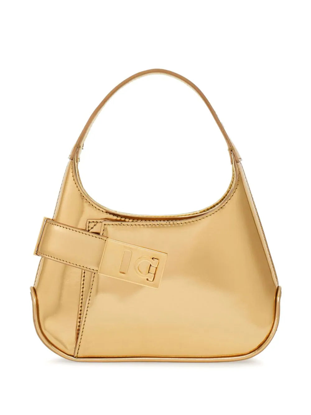 Ferragamo bolsa mini Hobo con acabado metalizado