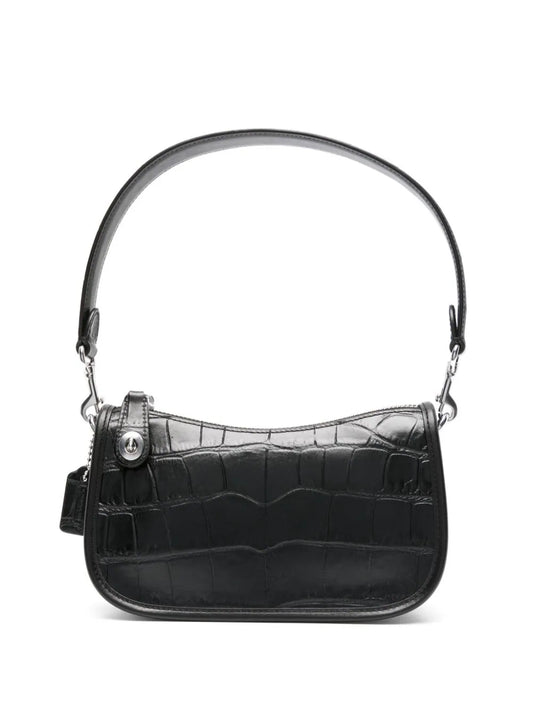 Coach bolsa de hombro Swinger con efecto de piel de cocodrilo en relieve