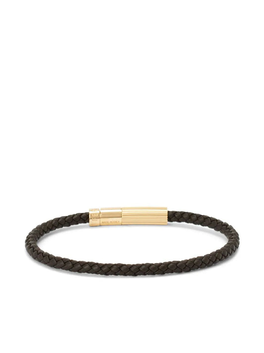 Ferragamo pulsera trenzada con placa del logo