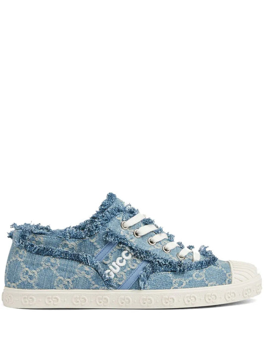 Gucci tenis de mezclilla con motivo GG en jacquard