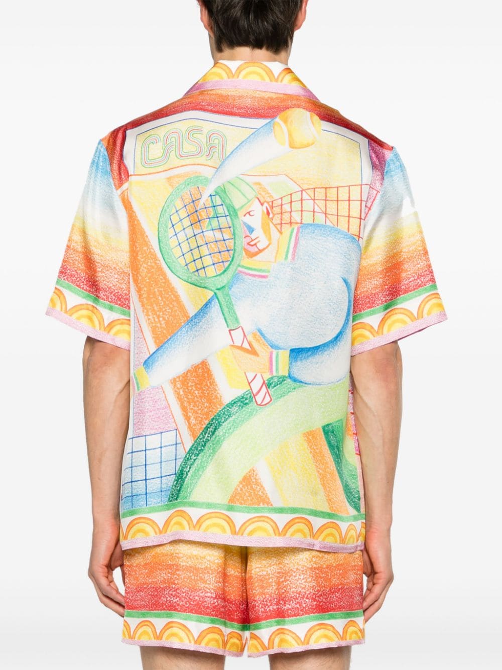 Casablanca camisa de seda Crayon Tennis Player