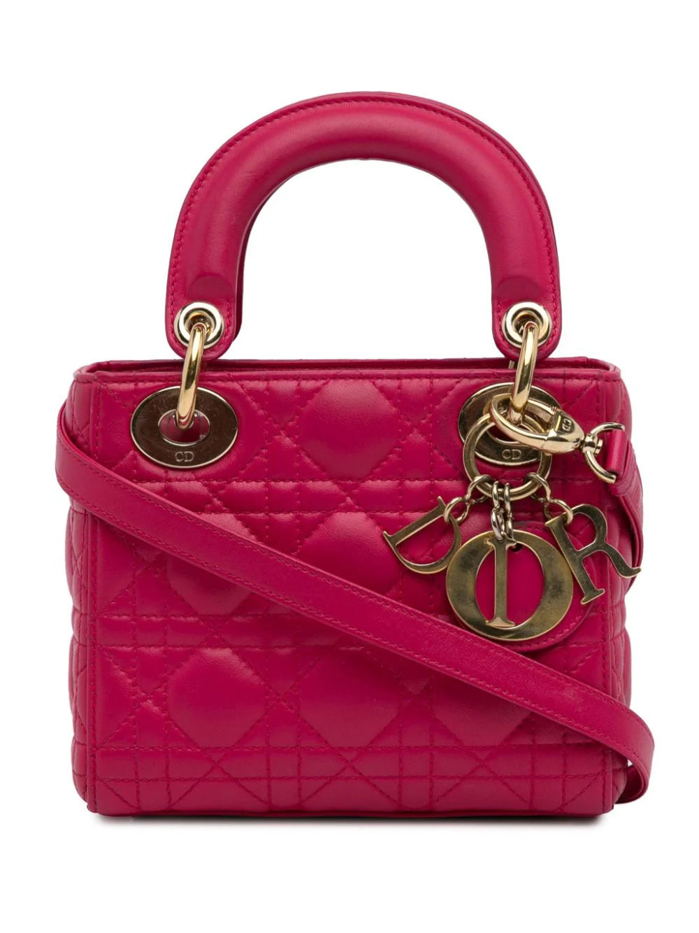 Christian Dior 2013 Mini Lambskin Cannage Lady satchel