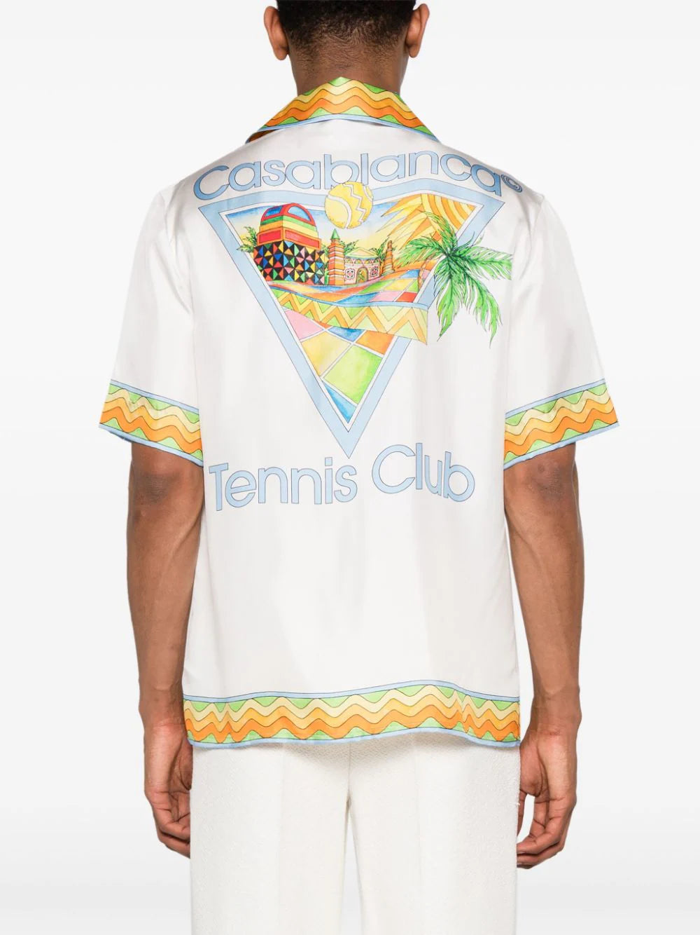 Casablanca camisa de seda Cubism Tennis Club