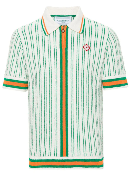 Casablanca playera tipo polo de tejido de rizo