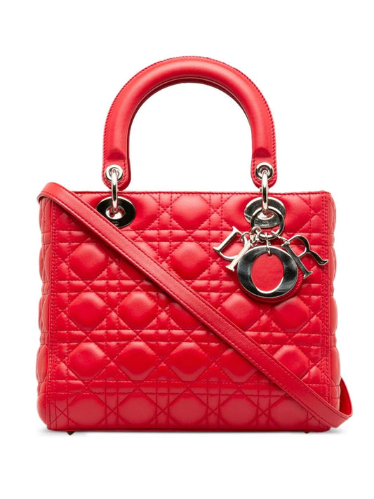 Christian Dior bolsa de mano Cannage Lady Dior mediana 2012