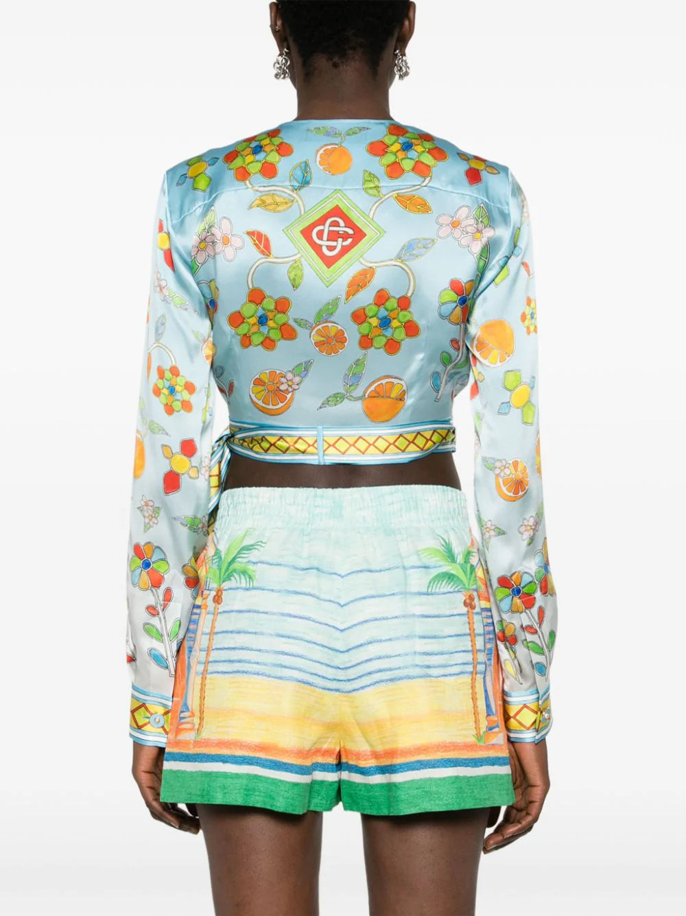 Casablanca blusa con estampado Yoruba Flowers