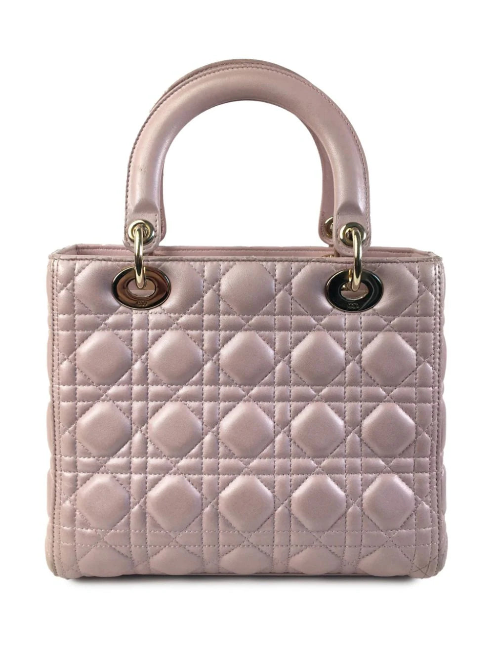 Christian Dior Medium Iridescent Lambskin Cannage Lady satchel