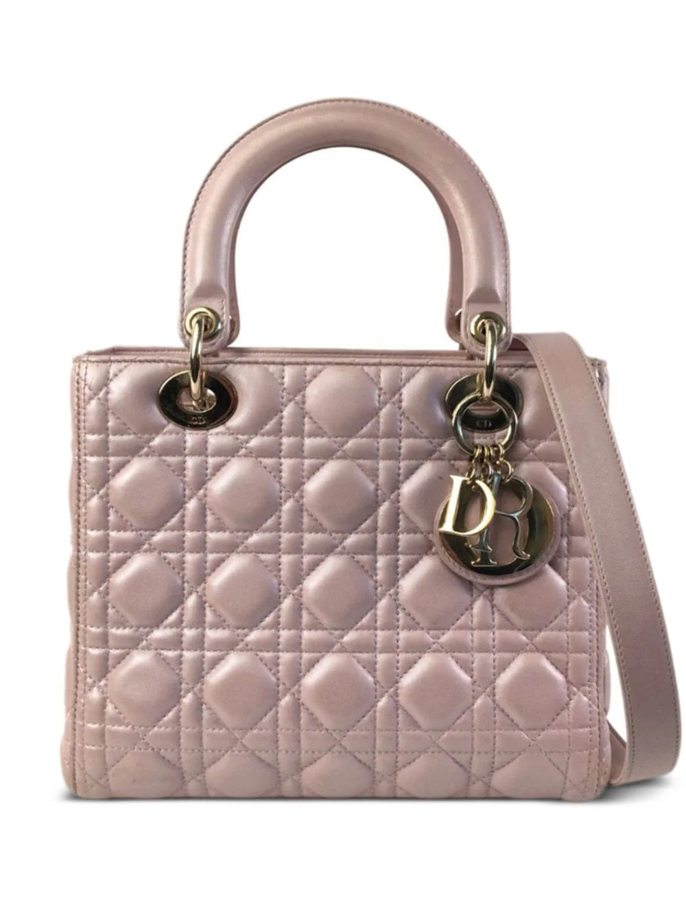 Christian Dior Medium Iridescent Lambskin Cannage Lady satchel