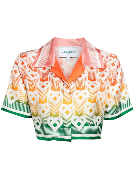 Casablanca top corto Gradient Heart Monogram