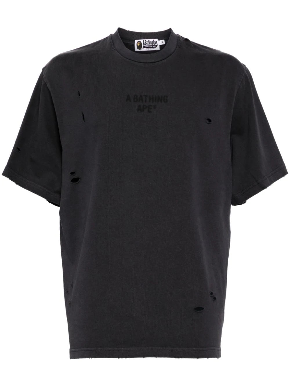 A BATHING APE® distressed logo-print cotton t-shirt