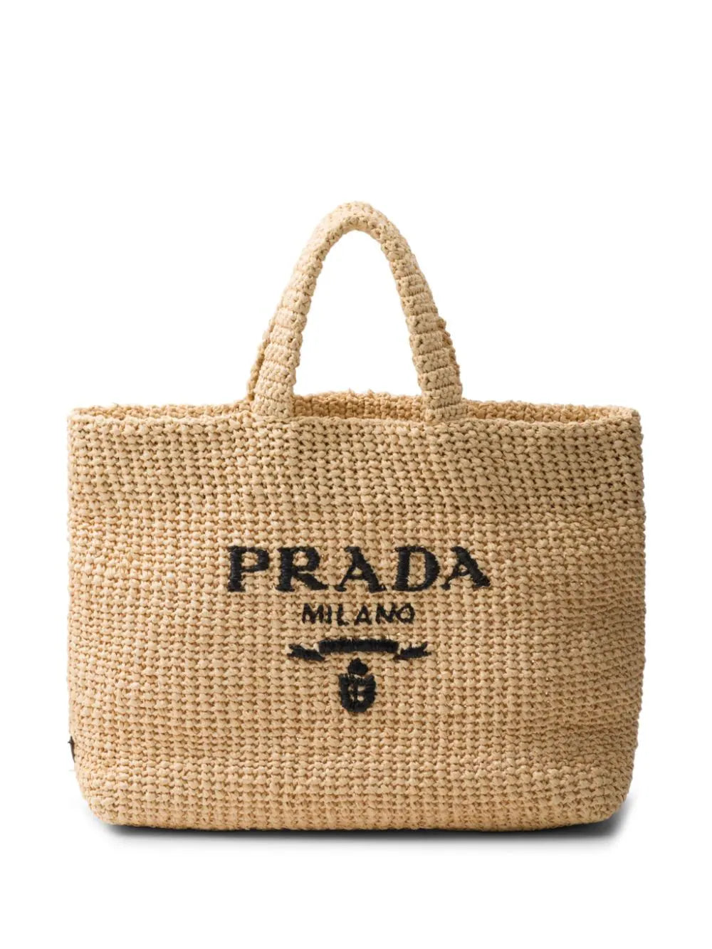 Prada tote de crochet con logo bordado