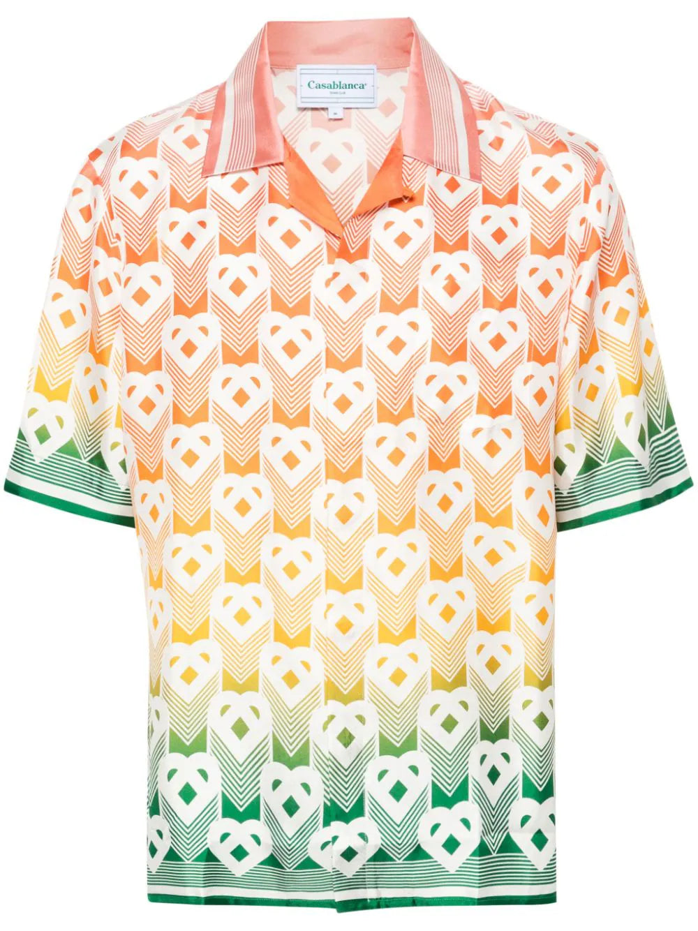 Casablanca camisa de seda Gradient Heart Monogram