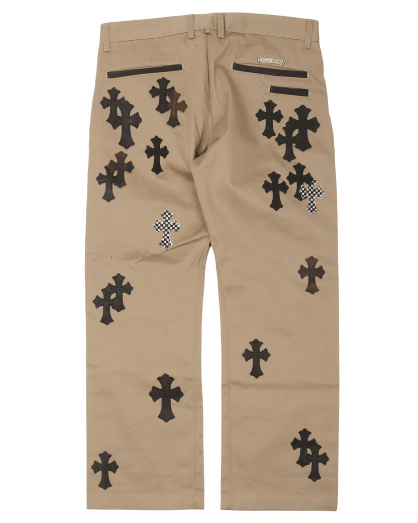 Chrome Hearts Leather Cross Chino Pants